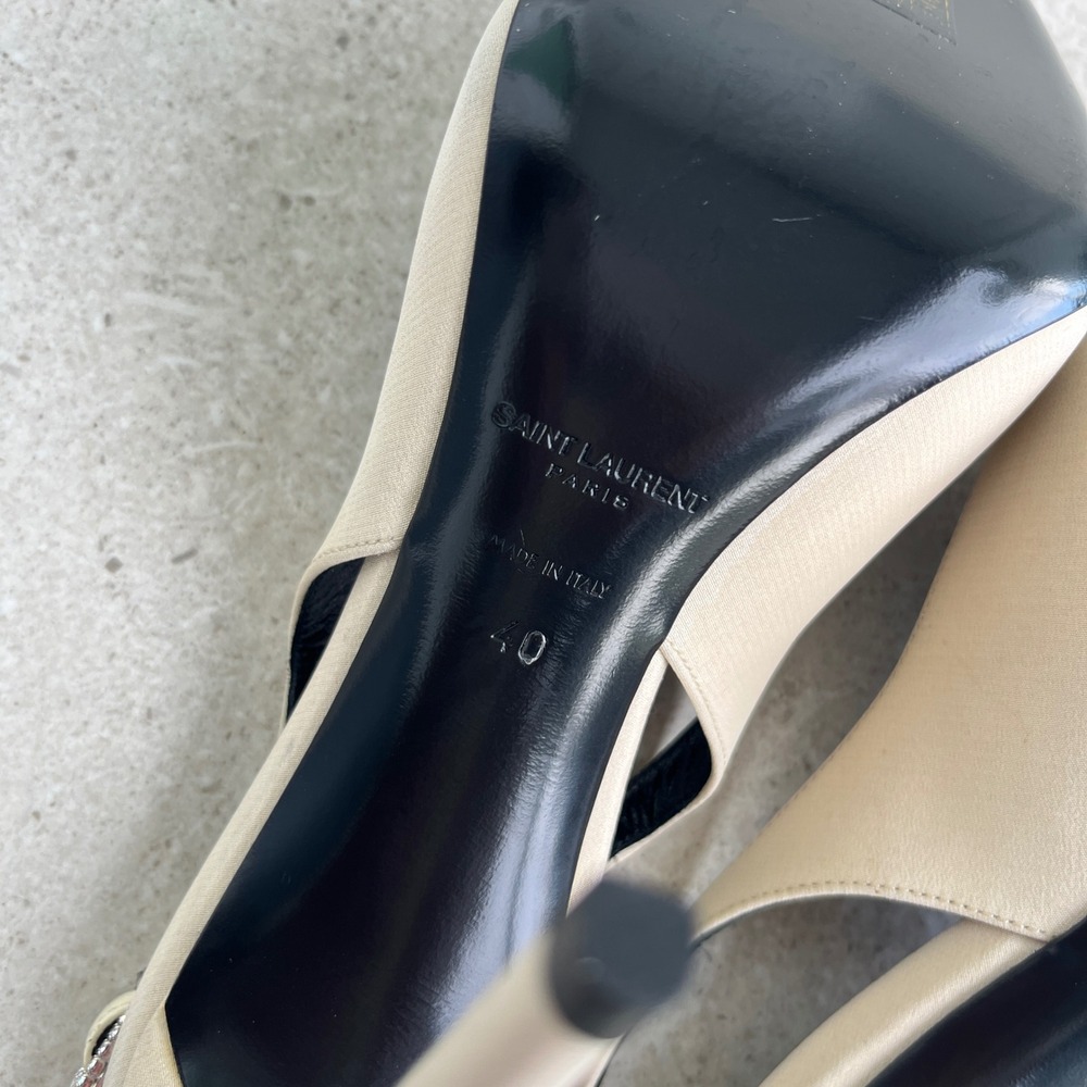 Saint Laurent Zoe Slingback Pump in Pale Sand - Picture 12 of 15